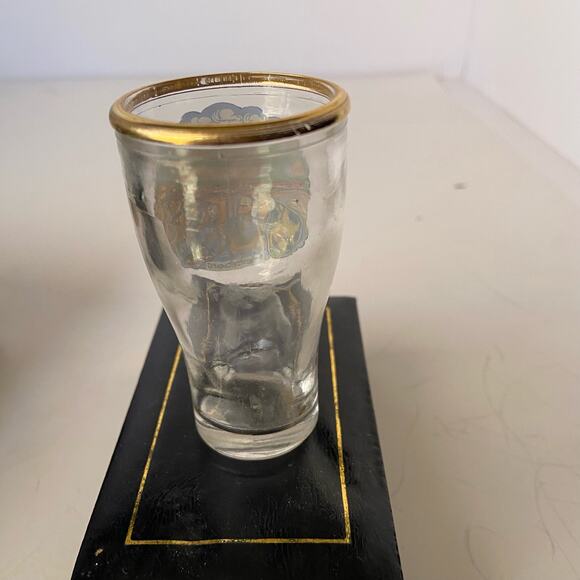 Heidelberg Boot Shot Glass Clear Gold Trim Germany Vintage 3" - Picture 5 of 6